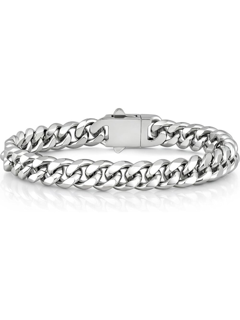 Stylish Stainless Steel Cuban Link Bracelet for Men, 5/7/8MM Width, Durable
